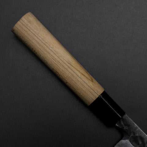 Yanagiba Blue Steel #2 Kurouchi Tsuchime Cherry Handle 200mm (7.9”)-[Musashi]-[Japanese-Kitchen-Knives]