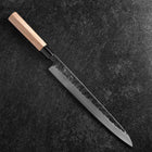 Yanagiba Blue Steel #2 Kurouchi Tsuchime Magnolia Handle 270mm (10.6”)-[Musashi]-[Japanese-Kitchen-Knives]