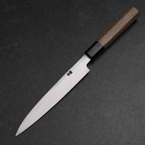 Yanagiba Blue Steel #2 Kurouchi Tsuchime Walnut Handle 165mm-[Musashi]-[Japanese-Kitchen-Knives]