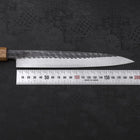 Yanagiba Blue Steel #2 Kurouchi Tsuchime Yaki Urushi Handle 200mm-[Musashi]-[Japanese-Kitchen-Knives]