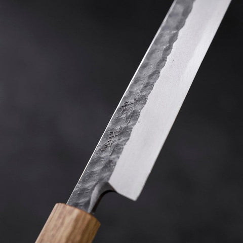 Yanagiba Blue Steel #2 Kurouchi Tsuchime Yaki Urushi Handle 240mm (9.4”)-[Musashi]-[Japanese-Kitchen-Knives]