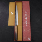 Yanagiba Blue Steel #2 Kurouchi Tsuchime Yaki Urushi Handle 240mm (9.4”)-[Musashi]-[Japanese-Kitchen-Knives]