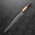 Yanagiba Blue Steel #2 Kurouchi Tsuchime Yaki Urushi Handle 300mm (11.8”)-[Musashi]-[Japanese-Kitchen-Knives]