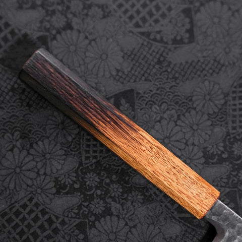 Yanagiba Blue Steel #2 Kurouchi Tsuchime Yaki Urushi Handle 300mm (11.8”)-[Musashi]-[Japanese-Kitchen-Knives]
