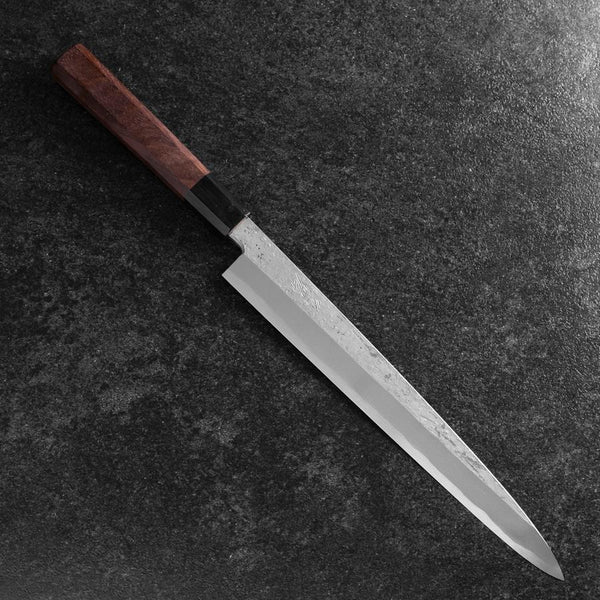 Yanagiba Blue Steel #2 Nashiji Buffalo Walnut Handle 270mm (10.6