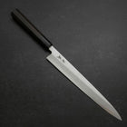 Yanagiba Blue Steel #2 Suminagashi Buffalo Ebony Handle 240mm (9.4”)-[Musashi]-[Japanese-Kitchen-Knives]