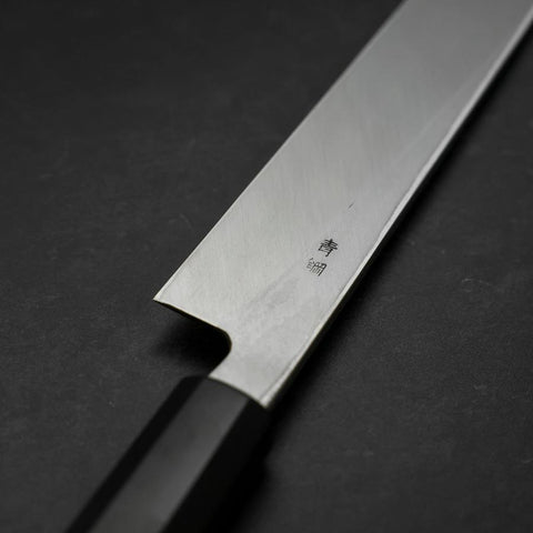 Yanagiba Blue Steel #2 Suminagashi Buffalo Ebony Handle 270mm (10.6”)-[Musashi]-[Japanese-Kitchen-Knives]