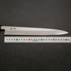 Yanagiba Blue Steel #2 Suminagashi Buffalo Ebony Handle 270mm (10.6”)-[Musashi]-[Japanese-Kitchen-Knives]