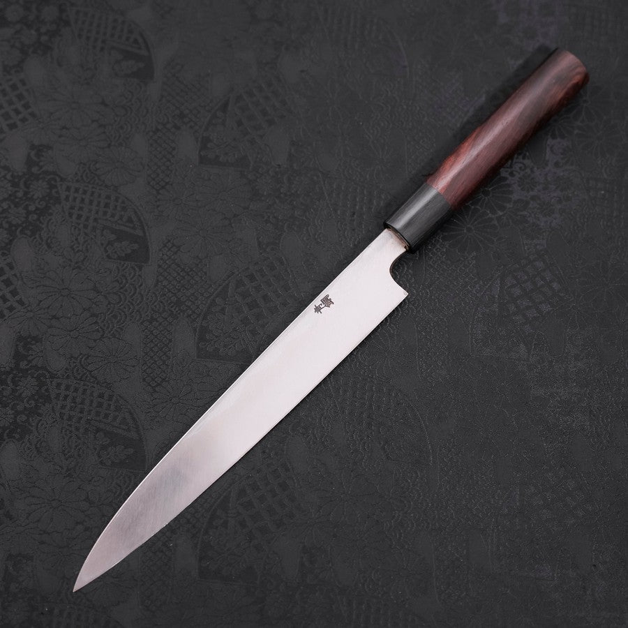 柳刃 片刃 青紙2号 ダマスカス 紫檀柄 210mm – MUSASHI