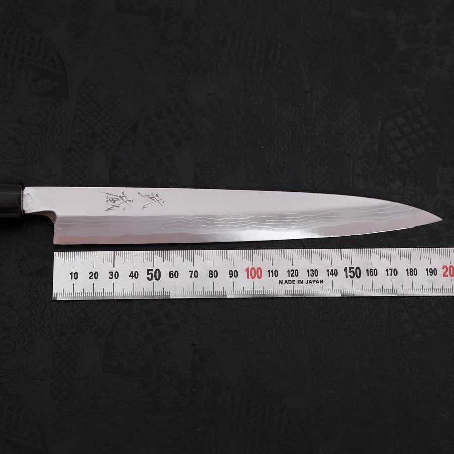 マグロ出刃包丁 とダマスカス柳刃青紙鋼-2本セット 柳刃 片刃 青紙2号 ダマスカス 紫檀柄 210mm – MUSASHI
