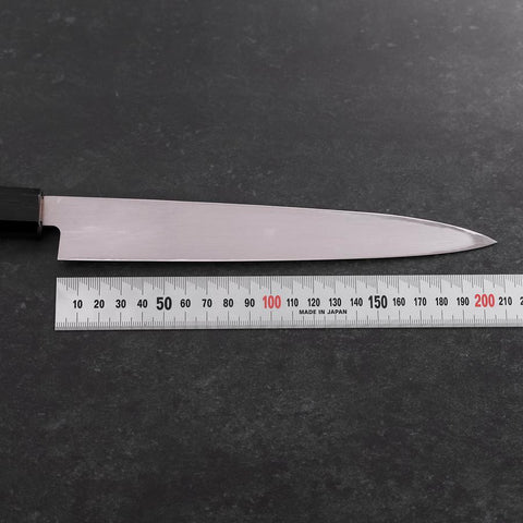 Yanagiba Left Hand AUS-10 Polished Buffalo Teak Handle 210mm (8.3”)-[Musashi]-[Japanese-Kitchen-Knives]
