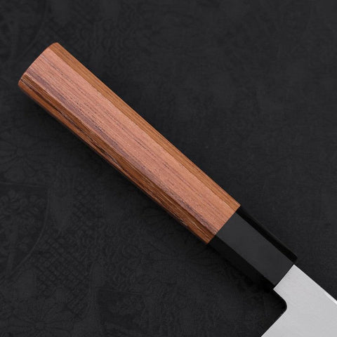 Yanagiba Left Hand AUS-10 Polished Buffalo Teak Handle 270mm (10.6”)-[Musashi]-[Japanese-Kitchen-Knives]
