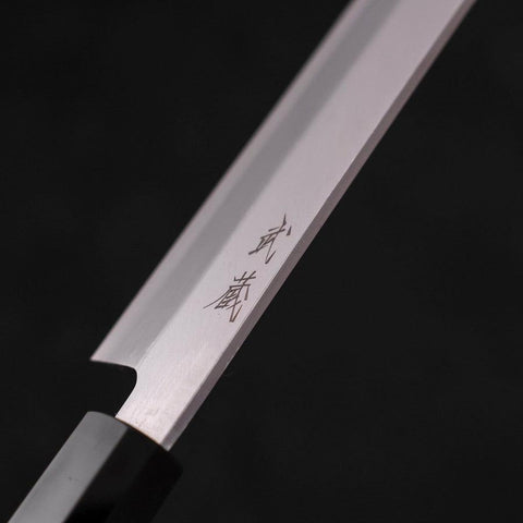 Yanagiba Left Hand AUS-10 Polished Buffalo Wenge Handle 290mm (11.4”)-[Musashi]-[Japanese-Kitchen-Knives]
