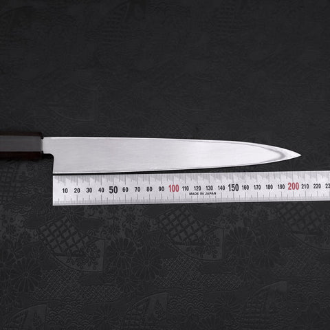 Yanagiba Left Hand AUS-10 Polished Ebony Handle 210mm (8.3”)-[Musashi]-[Japanese-Kitchen-Knives]