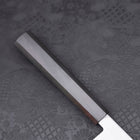 Yanagiba Left Hand AUS-10 Polished Ebony Handle 240mm (9.4”)-[Musashi]-[Japanese-Kitchen-Knives]