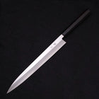 Yanagiba Left -Hand Silver Steel #3 Kasumi Buffalo Ebony Handle 300mm (11.8”)-[Musashi]-[Japanese-Kitchen-Knives]