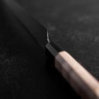 Yanagiba Left-Hand Silver Steel #3 Kasumi Buffalo Magnolia Handle 210mm (8.3”)-[Musashi]-[Japanese-Kitchen-Knives]