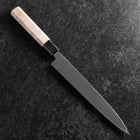 Yanagiba Left-Hand Silver Steel #3 Kasumi Buffalo Magnolia Handle 210mm-[Musashi]-[Japanese-Kitchen-Knives]