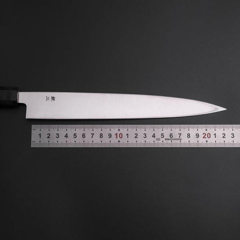 Yanagiba Left-Hand Silver Steel #3 Kasumi Buffalo Magnolia Handle 240mm (9.4”)-[Musashi]-[Japanese-Kitchen-Knives]
