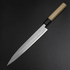Yanagiba Left-Hand Silver Steel #3 Kasumi Buffalo Magnolia Handle 240mm (9.4”)-[Musashi]-[Japanese-Kitchen-Knives]