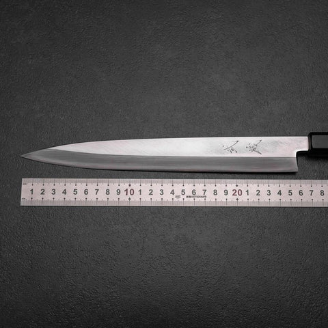 Yanagiba Left-Hand Silver Steel #3 Kasumi Buffalo Magnolia Handle 260mm-[Musashi]-[Japanese-Kitchen-Knives]