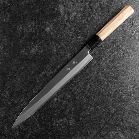 Yanagiba Left-Hand Silver Steel #3 Kasumi Buffalo Magnolia Handle 260mm-[Musashi]-[Japanese-Kitchen-Knives]