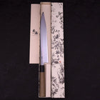 Yanagiba Left Hand White Steel #1 Buffalo Magnolia Handle 270mm (10.6”)-[Musashi]-[Japanese-Kitchen-Knives]
