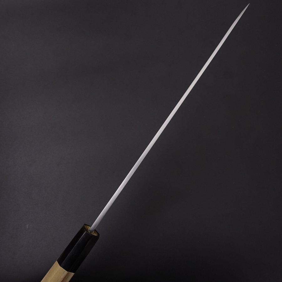 Yanagiba Left Hand White steel #2 Kasumi Buffalo Magnolia Handle 240mm-White steel #2-Kasumi-Japanese Handle-[Musashi]-[Japanese-Kitchen-Knives]