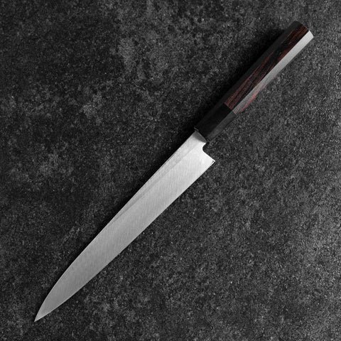 Yanagiba Silver Steel #3 Kasumi Buffalo Ebony Handle 200mm (7.9”)-[Musashi]-[Japanese-Kitchen-Knives]