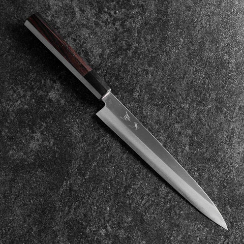 Yanagiba Silver Steel #3 Kasumi Buffalo Ebony Handle 200mm-[Musashi]-[Japanese-Kitchen-Knives]