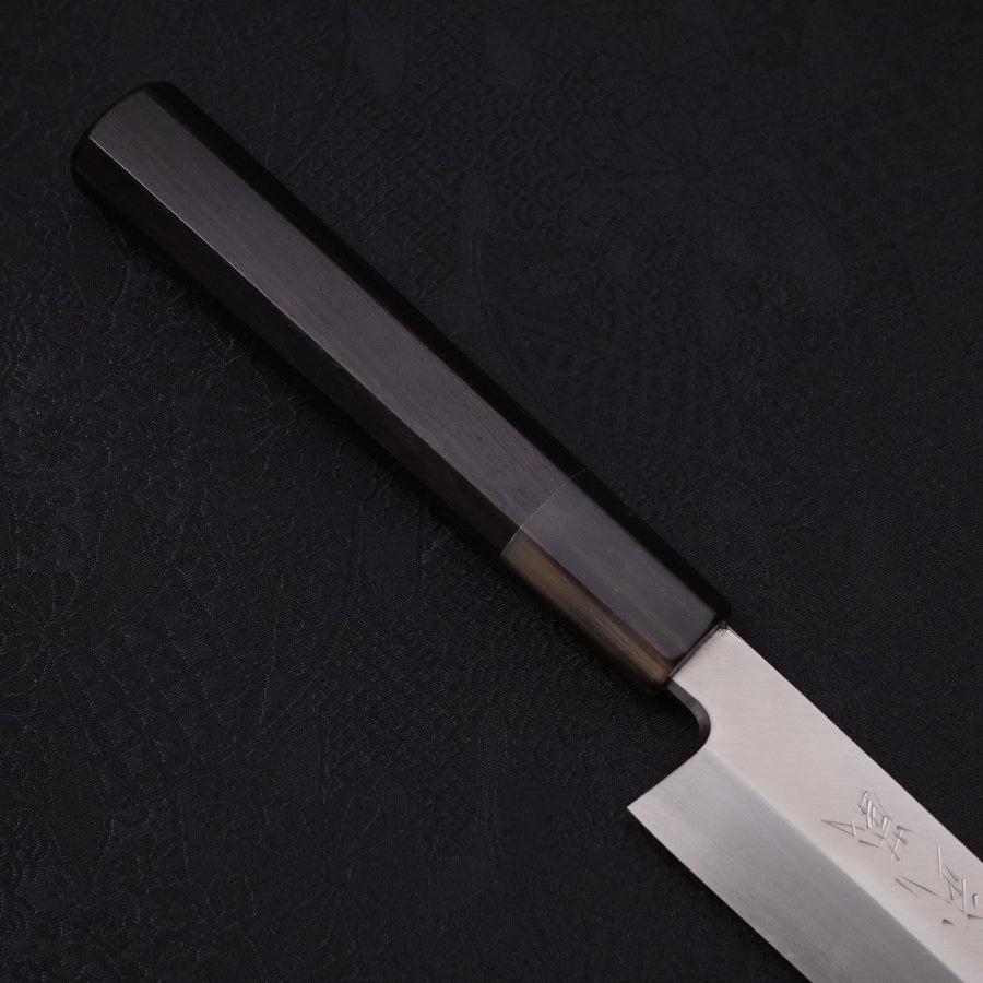 Yanagiba Silver Steel #3 Kasumi Buffalo Ebony Handle 240mm-Silver steel #3-Polished-Japanese Handle-[Musashi]-[Japanese-Kitchen-Knives]