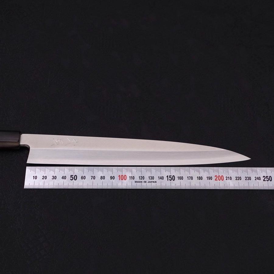 Yanagiba Silver Steel #3 Kasumi Buffalo Ebony Handle 240mm-Silver steel #3-Polished-Japanese Handle-[Musashi]-[Japanese-Kitchen-Knives]
