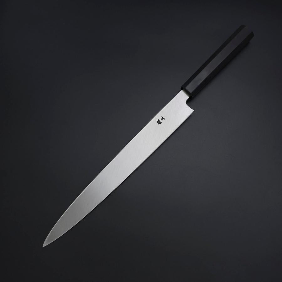 柳刃 片刃 銀紙3号 霞 黒檀水牛柄 270mm – MUSASHI