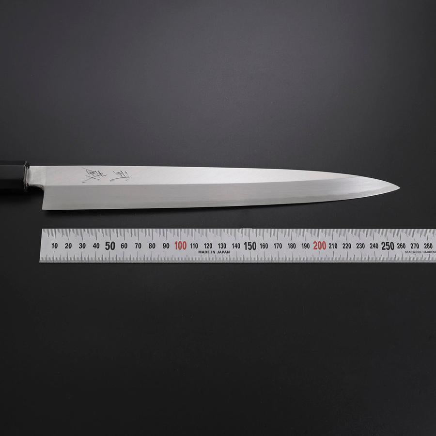 柳刃 片刃 銀紙3号 霞 黒檀水牛柄 270mm – MUSASHI