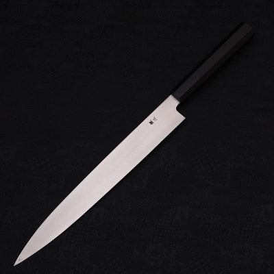 Yanagiba Silver Steel #3 Kasumi Buffalo Ebony Handle 270mm-Silver steel #3-Polished-Japanese Handle-[Musashi]-[Japanese-Kitchen-Knives]