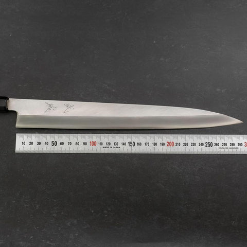 Yanagiba Silver Steel #3 Kasumi Buffalo Ebony Handle 300mm (11.8”)-[Musashi]-[Japanese-Kitchen-Knives]