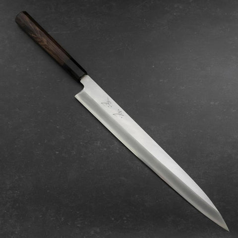 Yanagiba Silver Steel #3 Kasumi Buffalo Ebony Handle 300mm (11.8”)-[Musashi]-[Japanese-Kitchen-Knives]