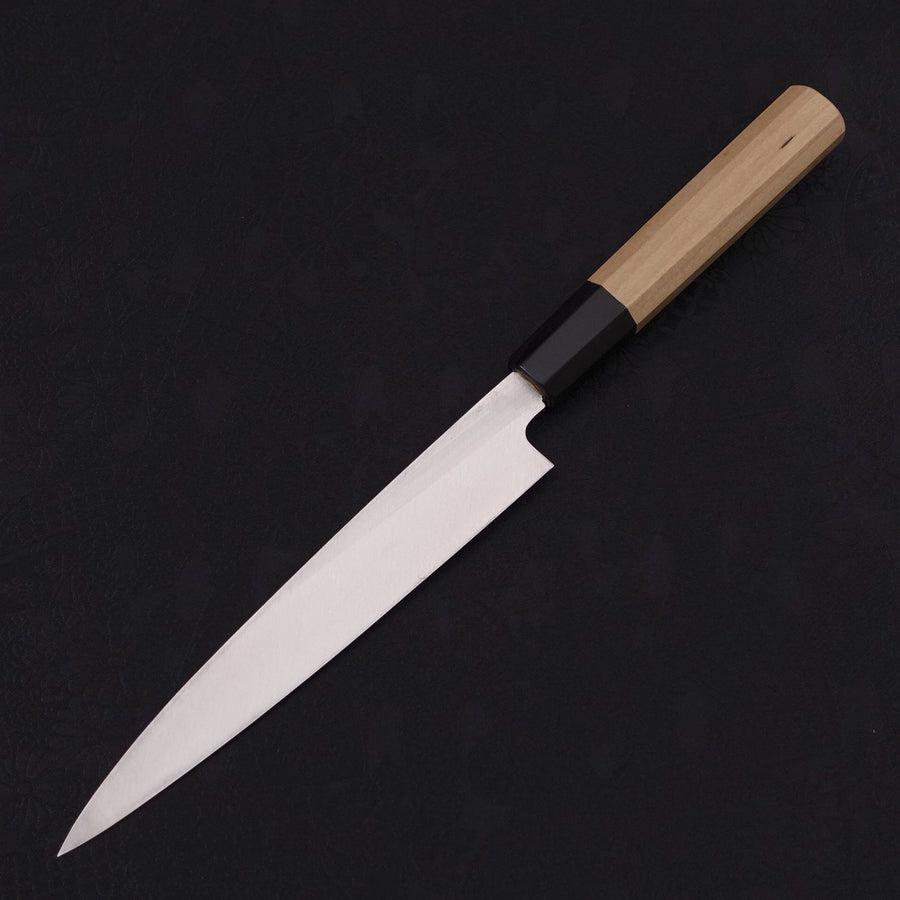 Yanagiba Silver Steel #3 Kasumi Buffalo Magnolia Handle 180mm-Silver steel #3-Polished-Japanese Handle-[Musashi]-[Japanese-Kitchen-Knives]