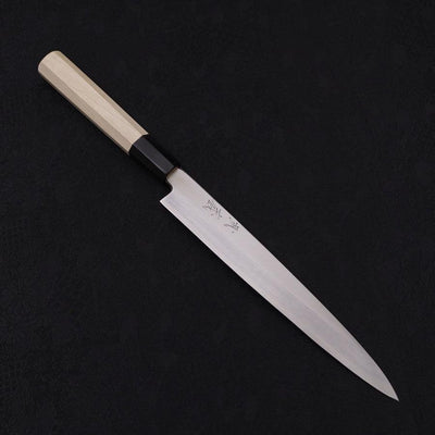 Yanagiba Silver Steel #3 Kasumi Buffalo Magnolia Handle 210mm-Silver steel #3-Polished-Japanese Handle-[Musashi]-[Japanese-Kitchen-Knives]