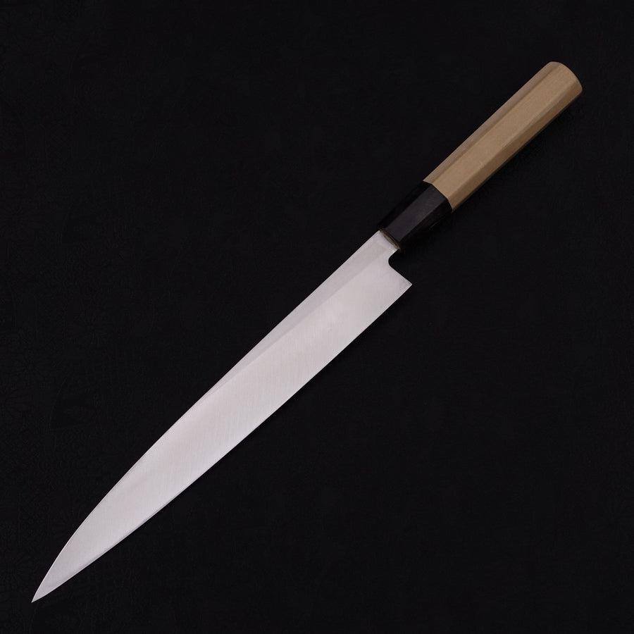 Yanagiba Silver Steel #3 Kasumi Buffalo Magnolia Handle 240mm-Silver steel #3-Polished-Japanese Handle-[Musashi]-[Japanese-Kitchen-Knives]