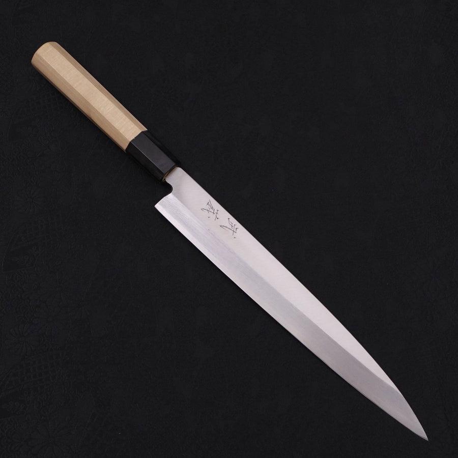 Yanagiba Silver Steel #3 Kasumi Buffalo Magnolia Handle 240mm-Silver steel #3-Polished-Japanese Handle-[Musashi]-[Japanese-Kitchen-Knives]