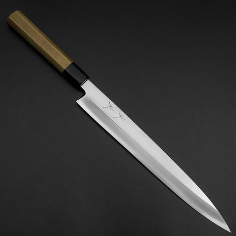 Yanagiba Silver Steel #3 Kasumi Buffalo Magnolia Handle 270mm (10.6”)-[Musashi]-[Japanese-Kitchen-Knives]