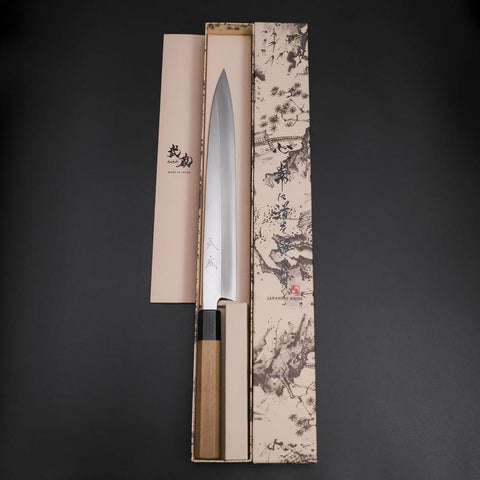 Yanagiba Silver Steel #3 Kasumi Buffalo Magnolia Handle 270mm-[Musashi]-[Japanese-Kitchen-Knives]