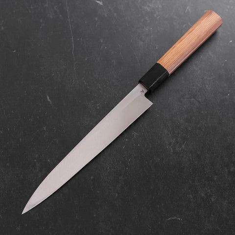 Yanagiba Silver Steel #3 Kasumi Buffalo Teak Handle 200mm (7.9”)-[Musashi]-[Japanese-Kitchen-Knives]