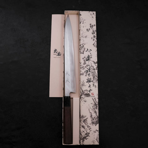 Yanagiba Silver Steel #3 Kasumi Buffalo Wenge Handle 300mm (11.8”)-[Musashi]-[Japanese-Kitchen-Knives]