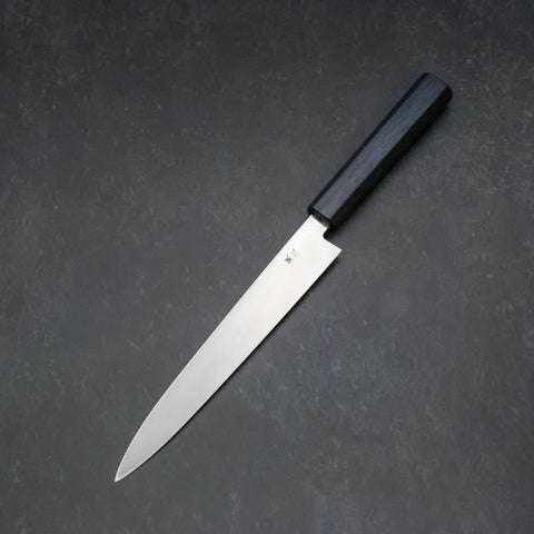 Yanagiba Silver Steel #3 Kasumi Dark Blue Urushi Handle 200mm (7.9”)-[Musashi]-[Japanese-Kitchen-Knives]