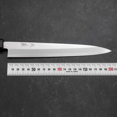 Yanagiba Silver Steel #3 Kasumi Dark Blue Urushi Handle 200mm (7.9”)-[Musashi]-[Japanese-Kitchen-Knives]