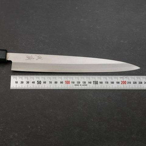 Yanagiba Silver Steel #3 Kasumi Dark Blue Urushi Handle 240mm (9.4”)-[Musashi]-[Japanese-Kitchen-Knives]