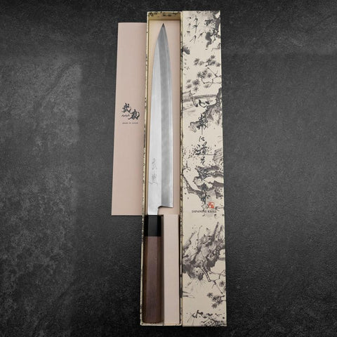 Yanagiba Silver Steel #3 Kasumi Walnut Handle 300mm-[Musashi]-[Japanese-Kitchen-Knives]