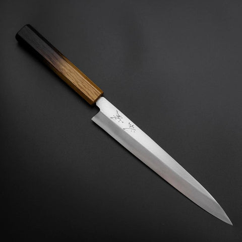 Yanagiba Silver Steel #3 Kasumi Yaki Urushi Handle 205mm (8.1”)-[Musashi]-[Japanese-Kitchen-Knives]